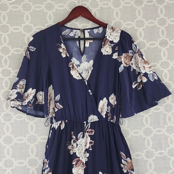 band of gypsies Floral Print Ruffle Short sleeve Jumpsuit Size S - Picture 3 of 10